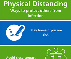 Physical Distancing ways to protect others from infection stay home if you are sick